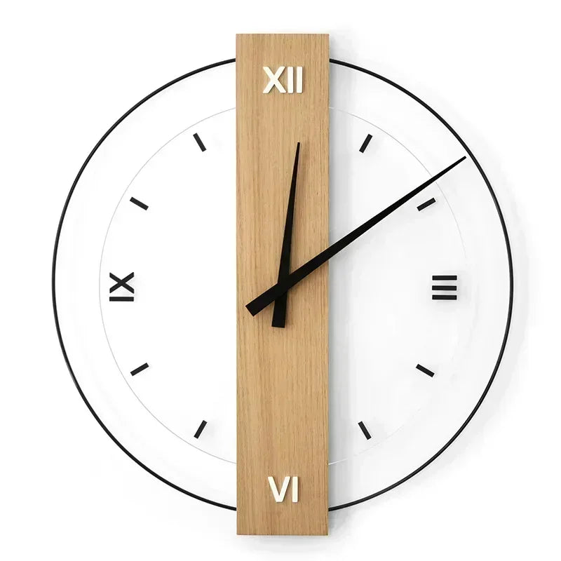Silent Wall Clock Made of Wood for Natural Serenity Roman NaLani