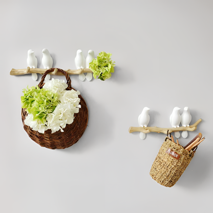 Singing Birds Wall Sculpture Coat Rack for Stylish Home Decor NaLani