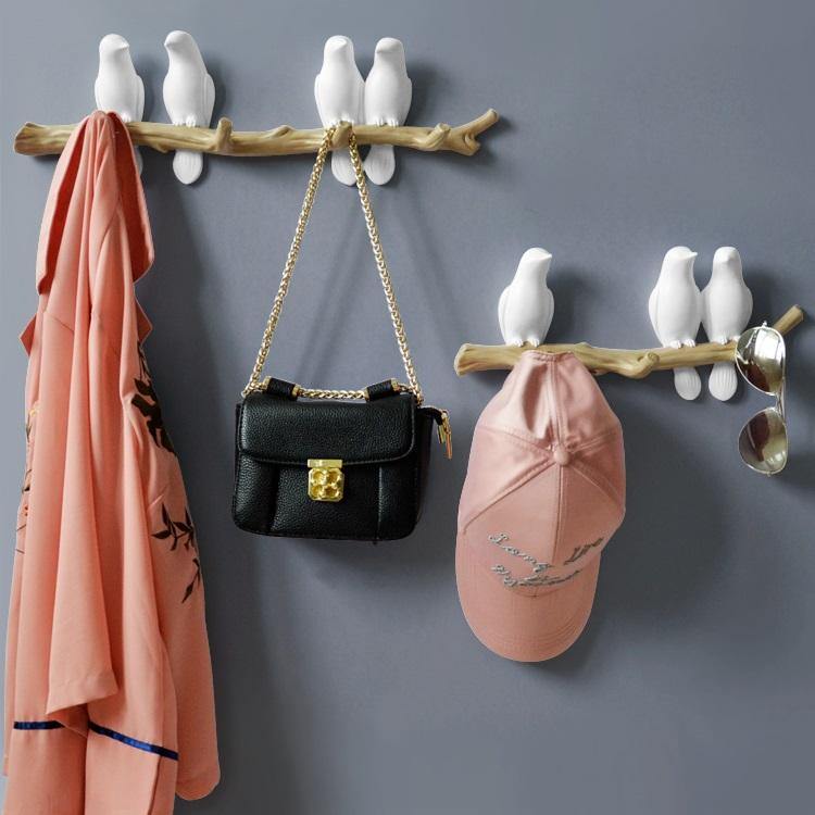Singing Birds Wall Sculpture Coat Rack for Stylish Home Decor NaLani