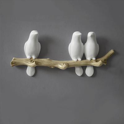 Singing Birds Wall Sculpture Coat Rack for Stylish Home Decor NaLani