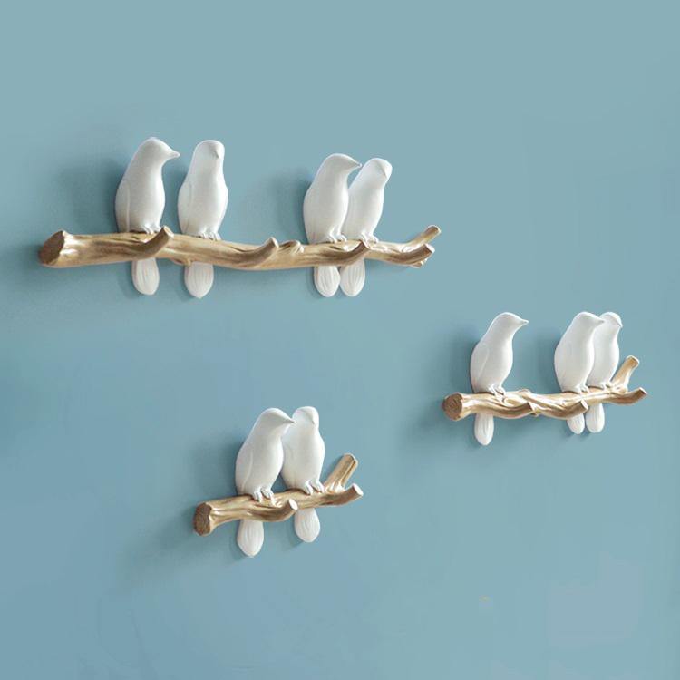 Singing Birds Wall Sculpture Coat Rack for Stylish Home Decor NaLani