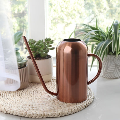 Slim Stainless Steel Watering Can With Long Spout Garden Use pink-brown NALANI