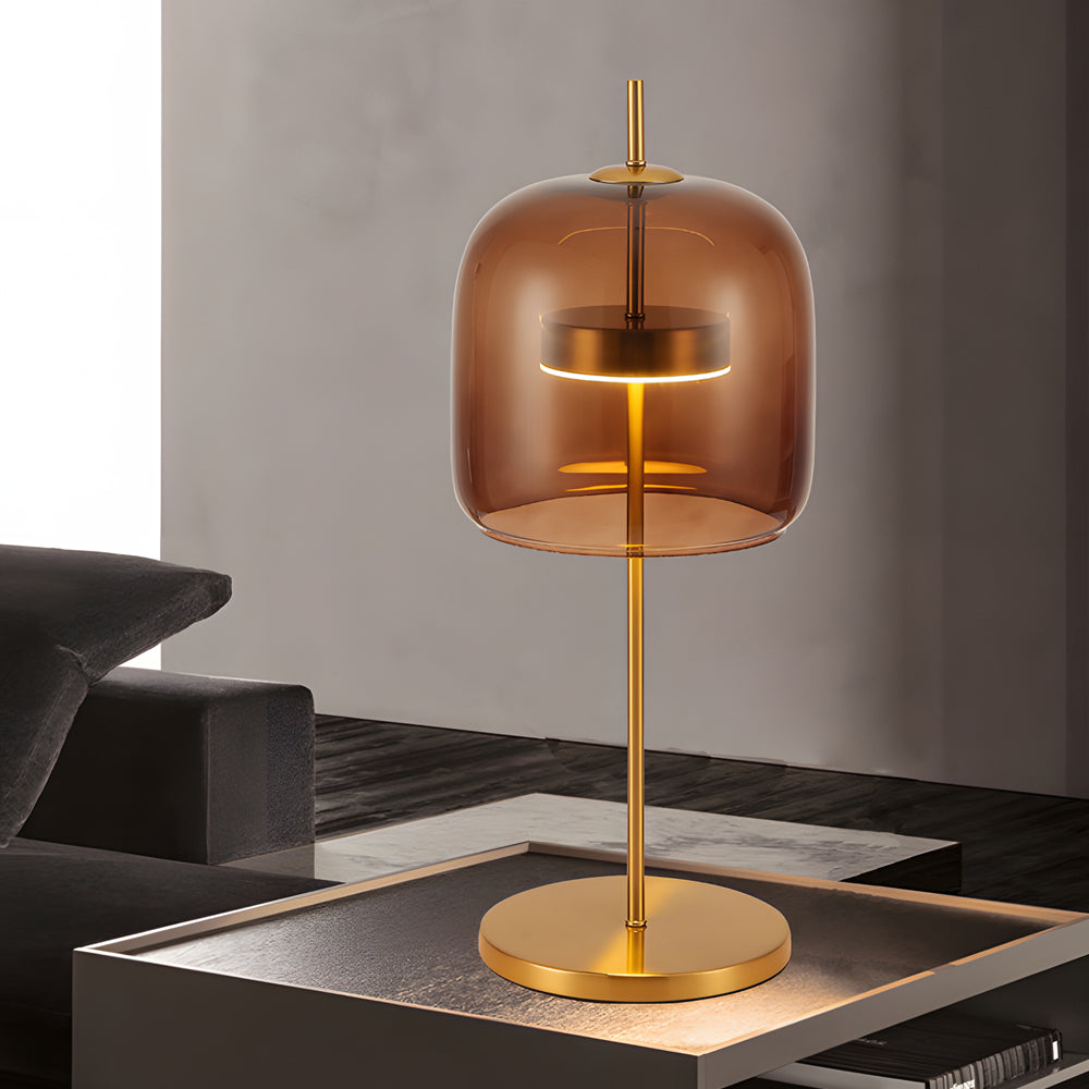 Smoky Glass Table Lamp Warm Ambient Lighting For Home Earth NALANI