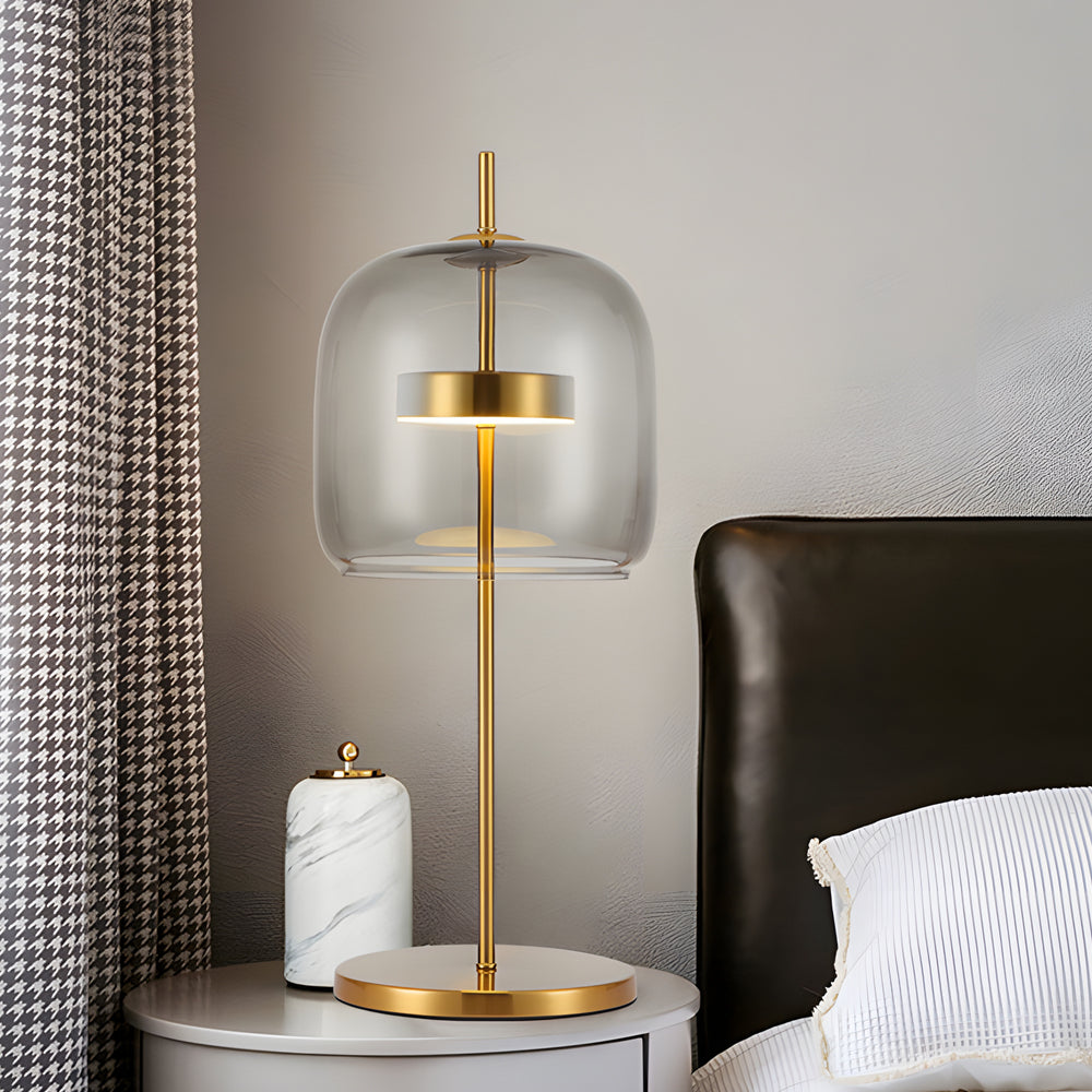 Smoky Glass Table Lamp Warm Ambient Lighting For Home NALANI