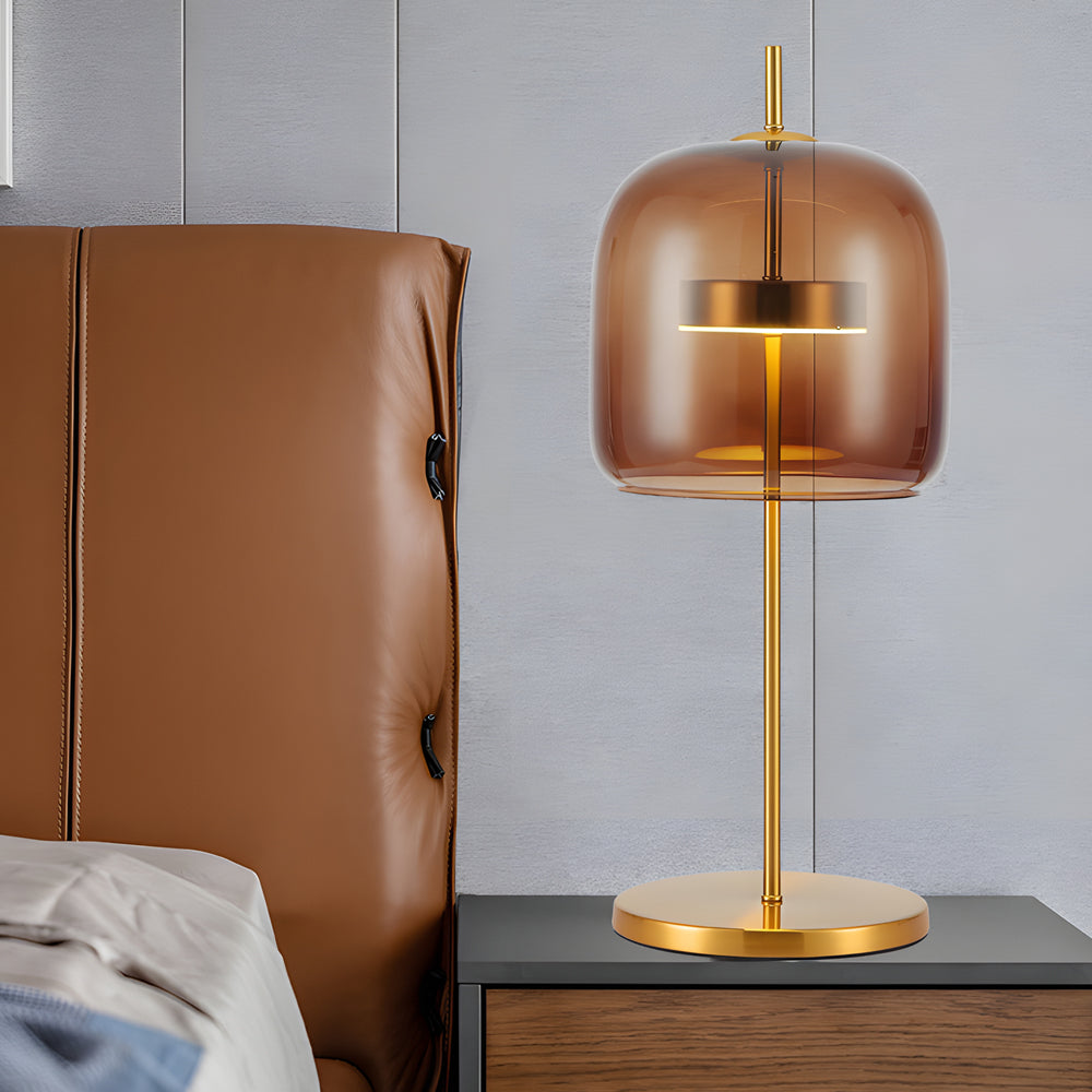 Smoky Glass Table Lamp Warm Ambient Lighting For Home NALANI