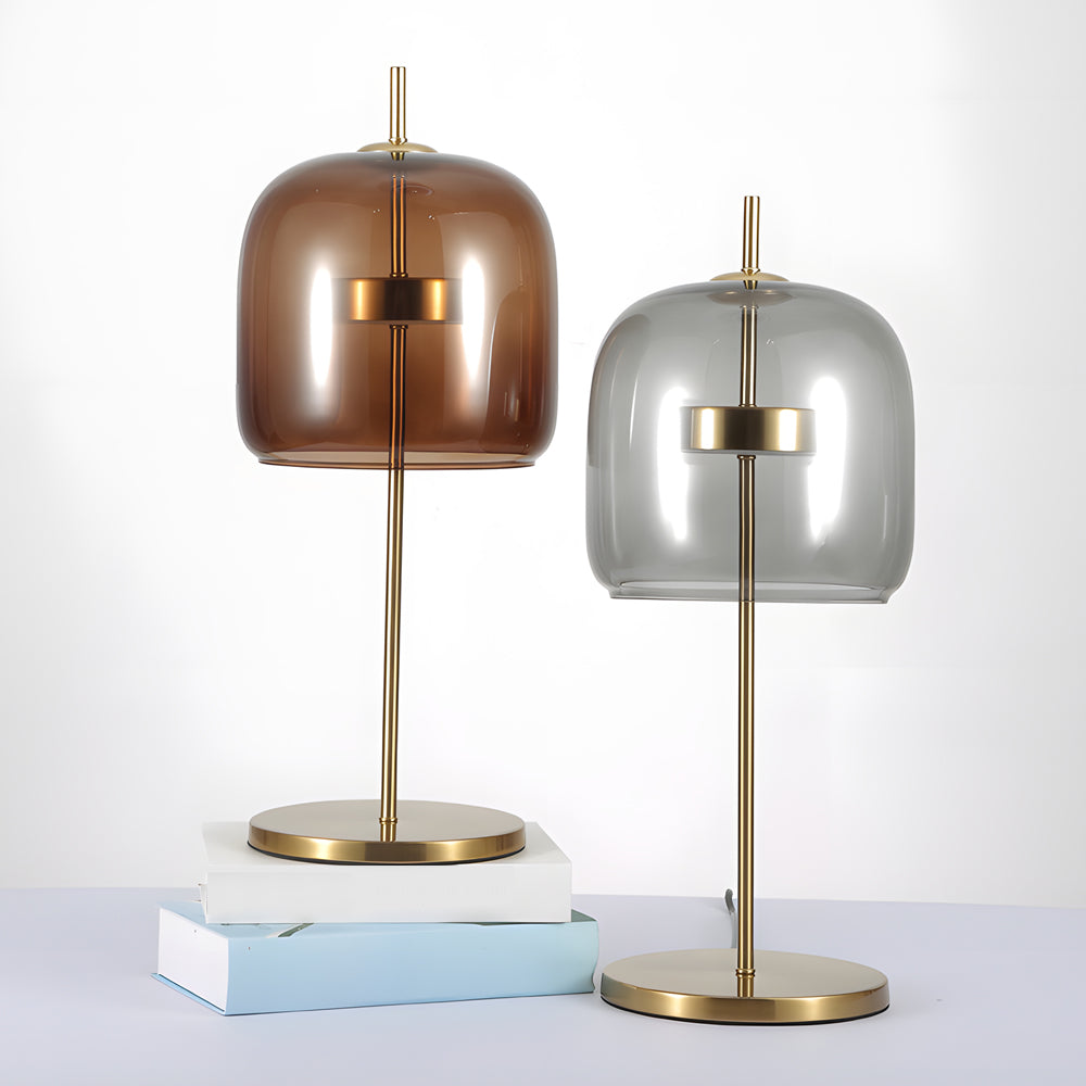 Smoky Glass Table Lamp Warm Ambient Lighting For Home NALANI