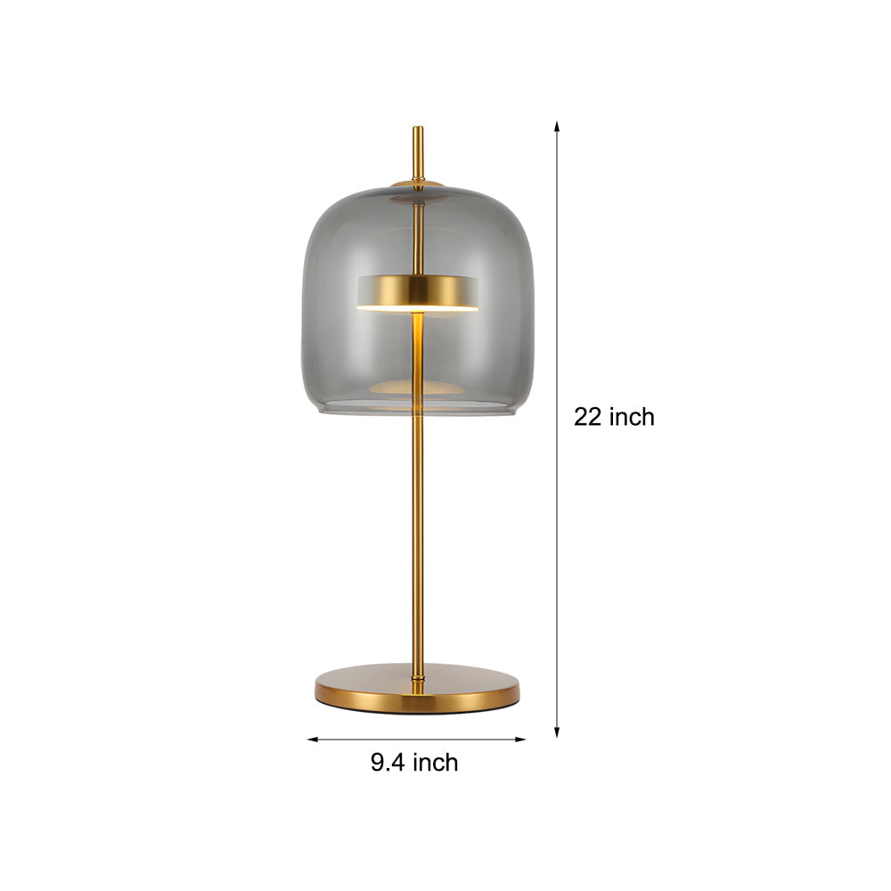 Smoky Glass Table Lamp Warm Ambient Lighting For Home NALANI