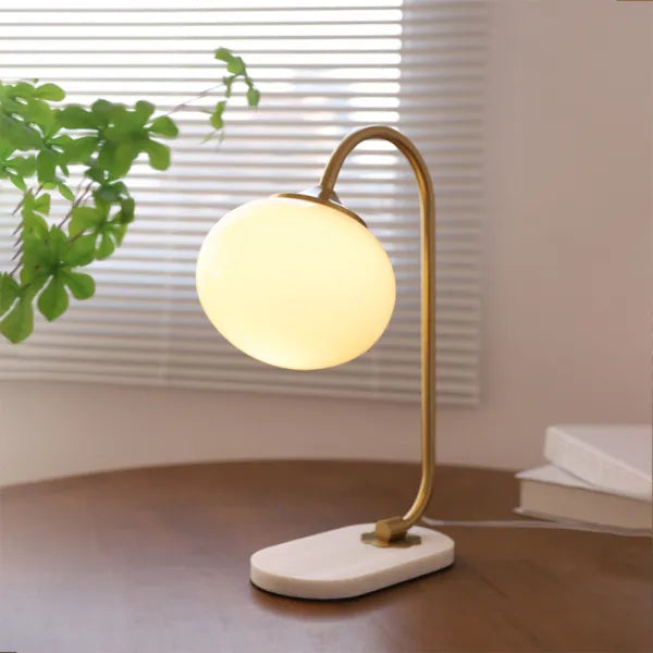 Soft Glass And Metal Table Lamp With Diffuse Warm Light NALANI