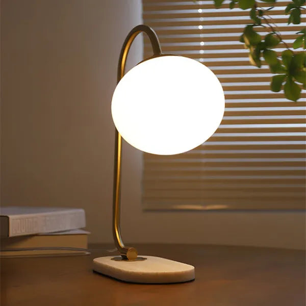 Soft Glass And Metal Table Lamp With Diffuse Warm Light NALANI