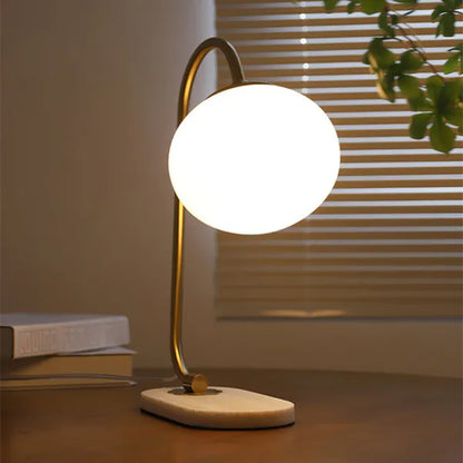 Soft Glass And Metal Table Lamp With Diffuse Warm Light NALANI