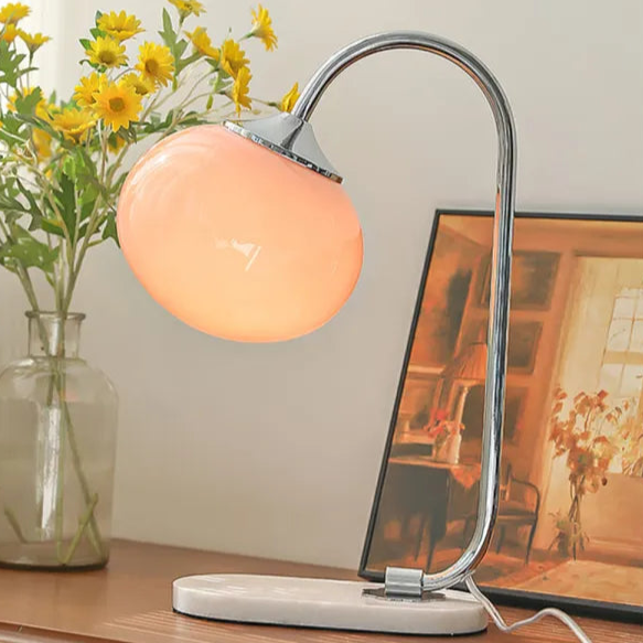 Soft Glass And Metal Table Lamp With Diffuse Warm Light NALANI