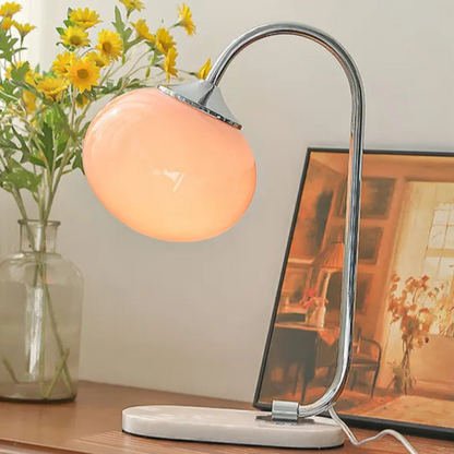 Soft Glass And Metal Table Lamp With Diffuse Warm Light NALANI
