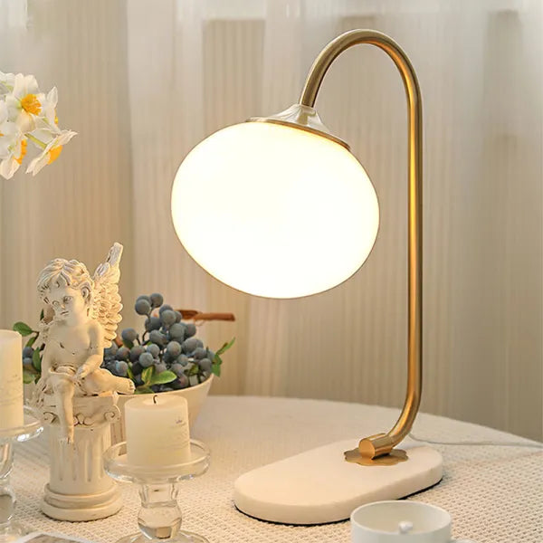 Soft Glass And Metal Table Lamp With Diffuse Warm Light NALANI