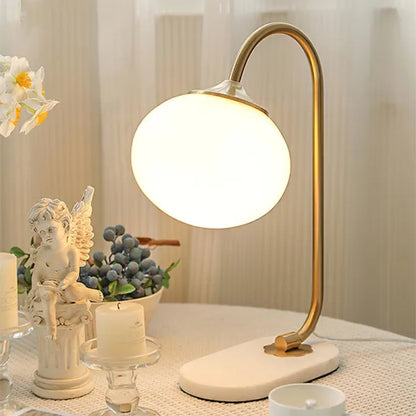 Soft Glass And Metal Table Lamp With Diffuse Warm Light NALANI