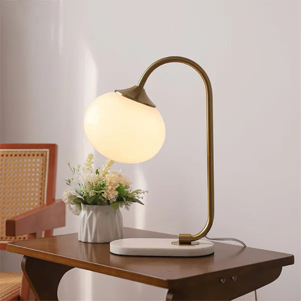 Soft Glass And Metal Table Lamp With Diffuse Warm Light NALANI