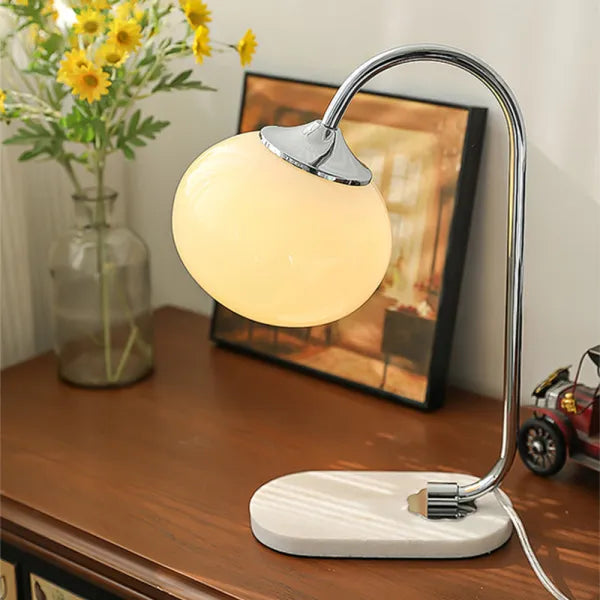 Soft Glass And Metal Table Lamp With Diffuse Warm Light NALANI