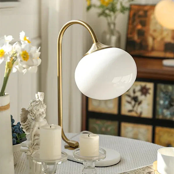 Soft Glass And Metal Table Lamp With Diffuse Warm Light NALANI