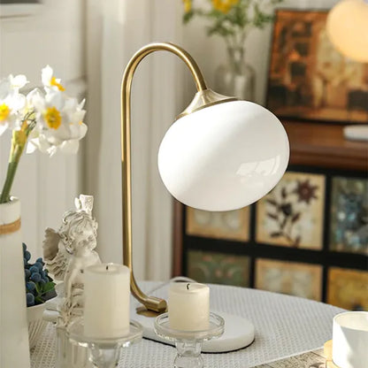Soft Glass And Metal Table Lamp With Diffuse Warm Light NALANI