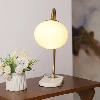 Soft Glass And Metal Table Lamp With Diffuse Warm Light NALANI