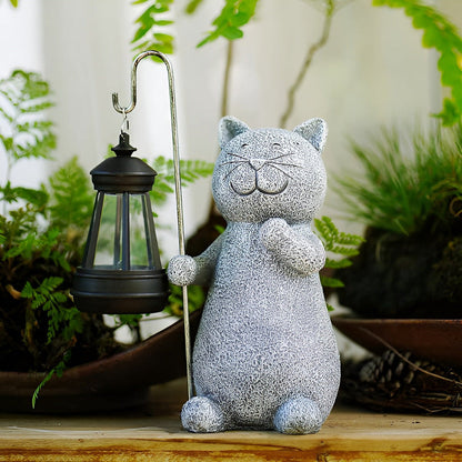 Solar Cat Garden Light Outdoor Cat Lamp with Metal Charm NALANI