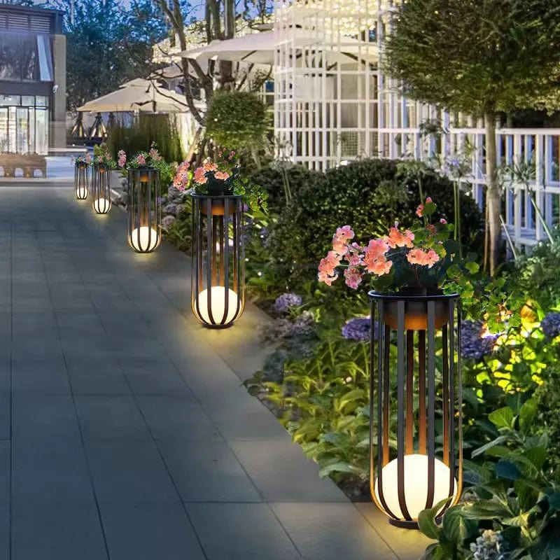 Solar Flower Stand Light - Elegant Solar-Powered Outdoor Lighting, Weatherproof Garden Decor NALANI