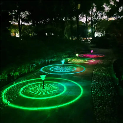 Solar Garden Light With Mandala Shadow Pattern LED Color Change NALANI