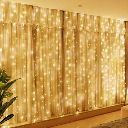 Solar LED Curtain Lights Copper Wire Fairy String Lights NALANI