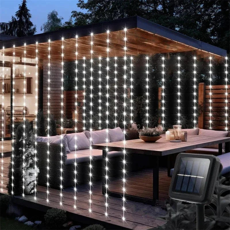 Solar LED Curtain Lights Copper Wire Fairy String Lights NALANI