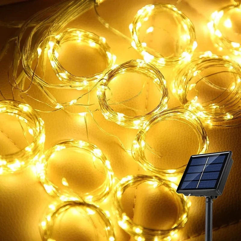 Solar LED Curtain Lights Copper Wire Fairy String Lights NALANI
