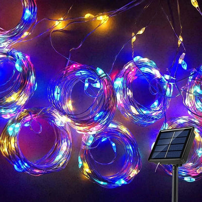 Solar LED Curtain Lights Copper Wire Fairy String Lights NALANI