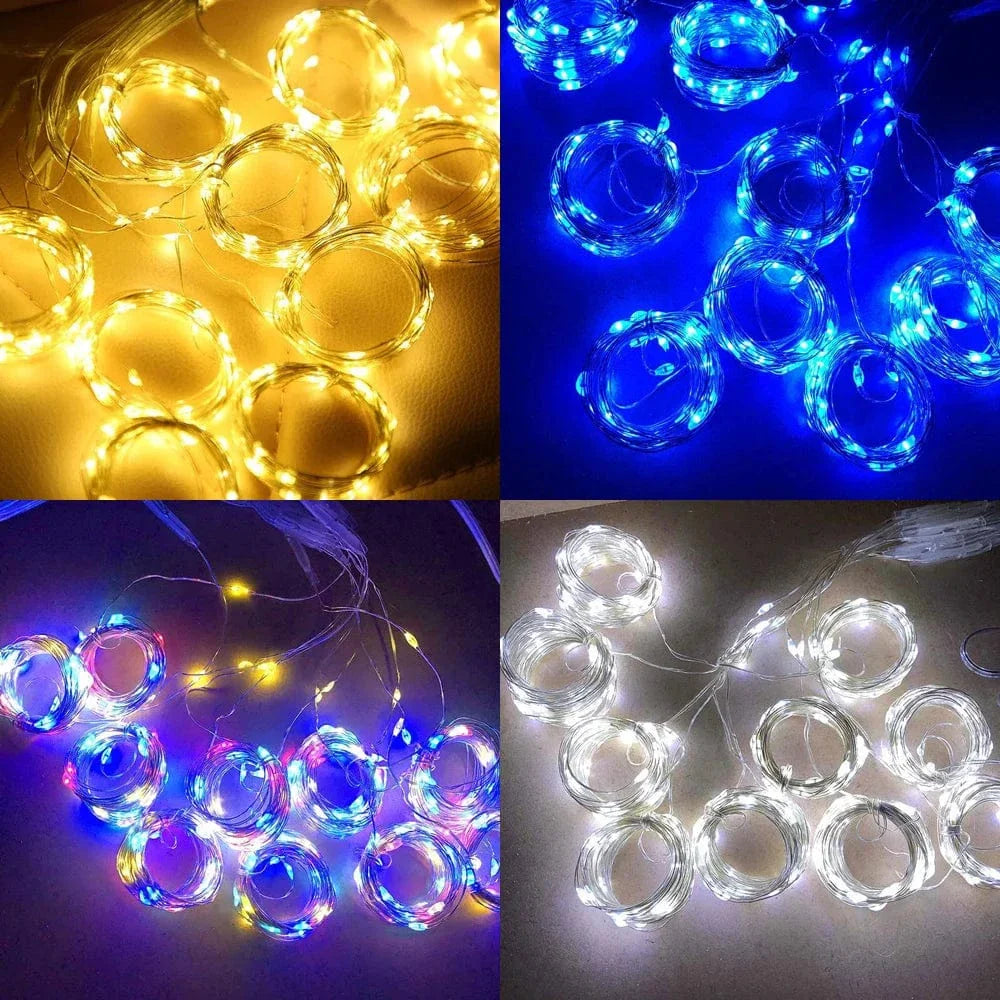 Solar LED Curtain Lights Copper Wire Fairy String Lights NALANI