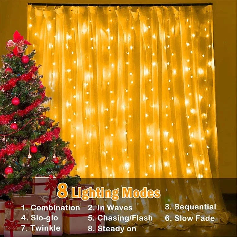 Solar LED Curtain Lights Copper Wire Fairy String Lights NALANI