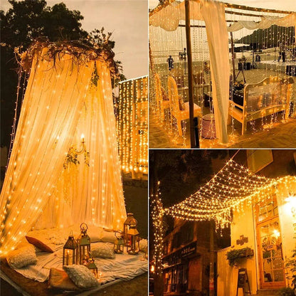Solar LED Curtain Lights Copper Wire Fairy String Lights NALANI