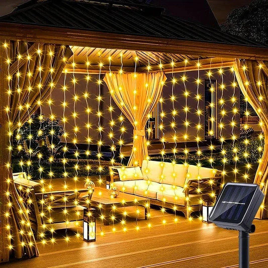 Solar LED Curtain Lights Copper Wire Fairy String Lights NALANI