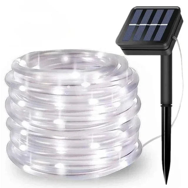 Solar LED Rope Light Waterproof Outdoor Christmas Lights White Light NALANI