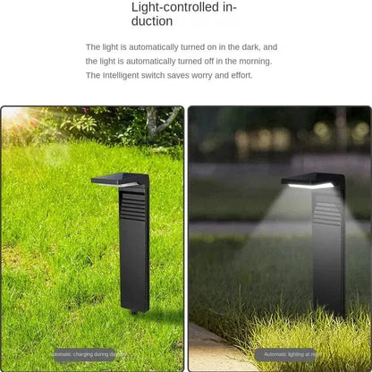 Solar Lawn Outdoor Wall Mounted Light Aluminium Black IP44 NALANI