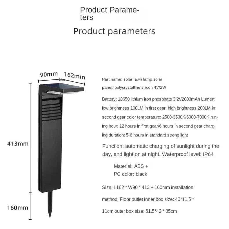 Solar Lawn Outdoor Wall Mounted Light Aluminium Black IP44 NALANI
