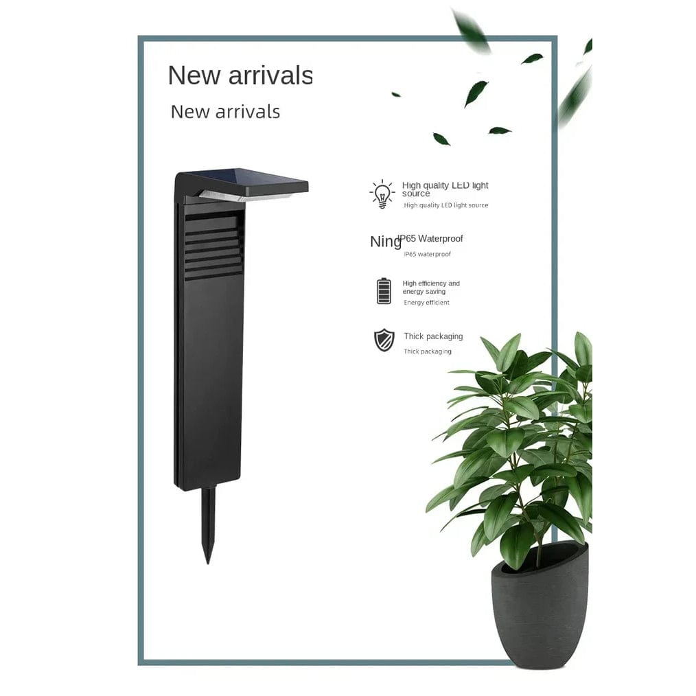 Solar Lawn Outdoor Wall Mounted Light Aluminium Black IP44 NALANI