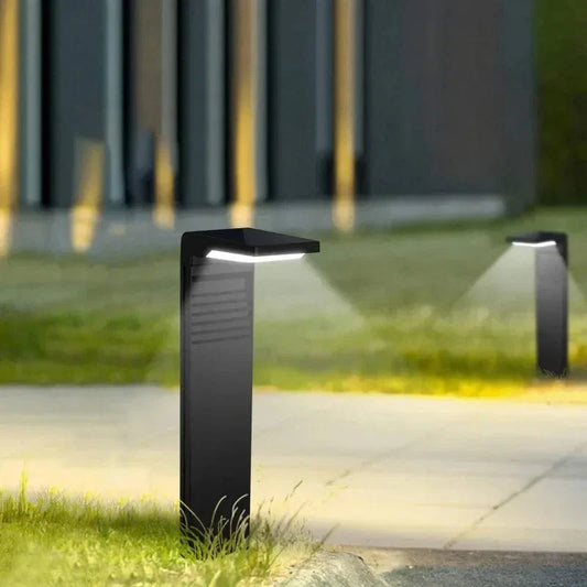 Solar Lawn Outdoor Wall Mounted Light Aluminium Black IP44 NALANI