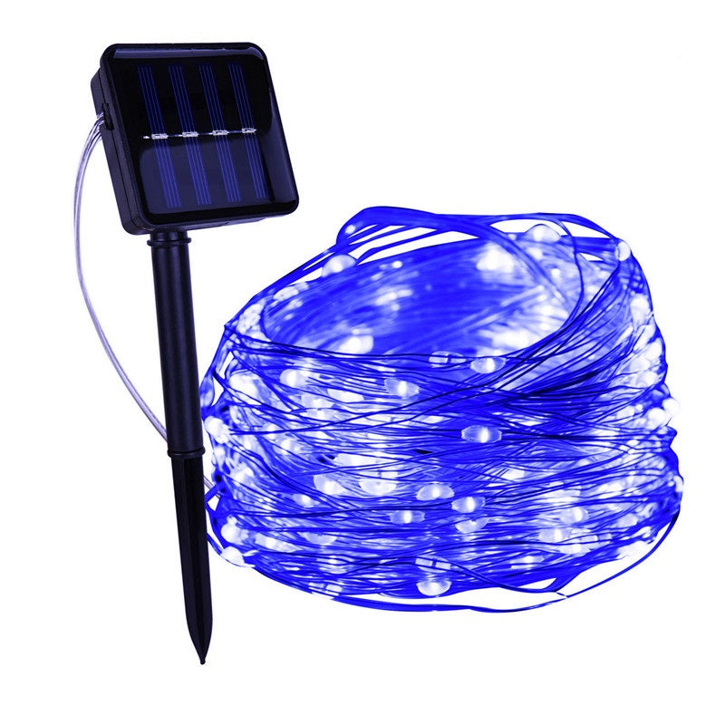 Solar String Fairy Lights for Outdoor Garden and Patio Decor Blue NaLani