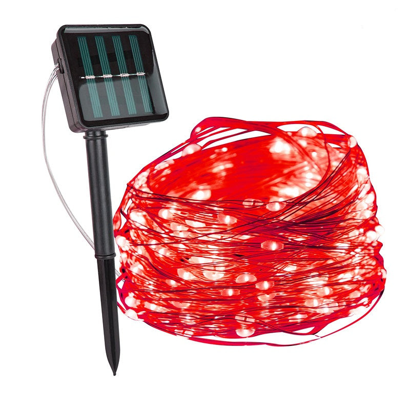 Solar String Fairy Lights for Outdoor Garden and Patio Decor Red NaLani