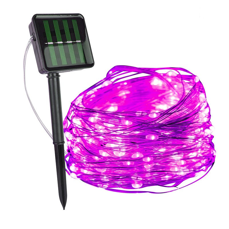 Solar String Fairy Lights for Outdoor Garden and Patio Decor Pink NaLani