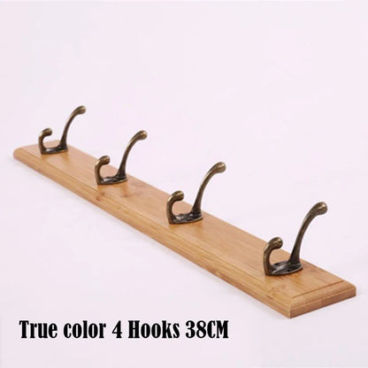 Solid Wood Wall Mounted Coat Rack with Hooks for Jackets and Hats Beige - 4 hooks NaLani