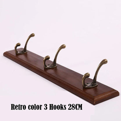 Solid Wood Wall Mounted Coat Rack with Hooks for Jackets and Hats Brown - 3 hooks NaLani