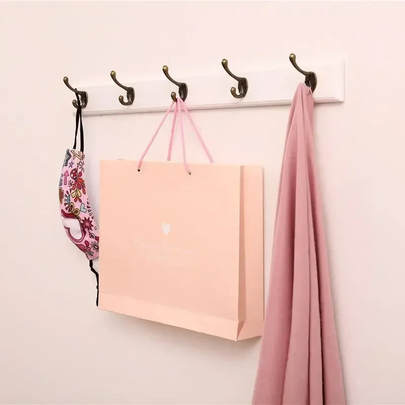 Solid Wood Wall Mounted Coat Rack with Hooks for Jackets and Hats NaLani