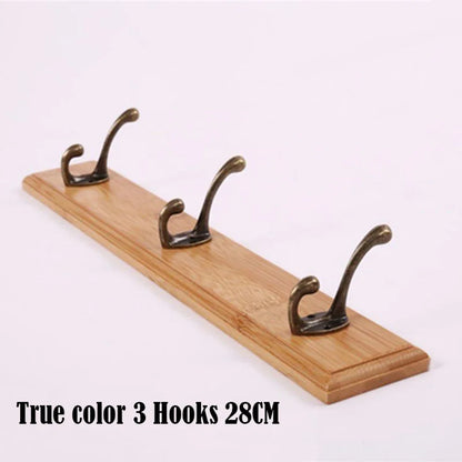 Solid Wood Wall Mounted Coat Rack with Hooks for Jackets and Hats Beige - 3 hooks NaLani