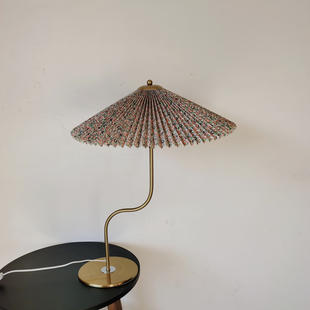 Solveta - Retro Pleated shade table lamp Flowers NALANI