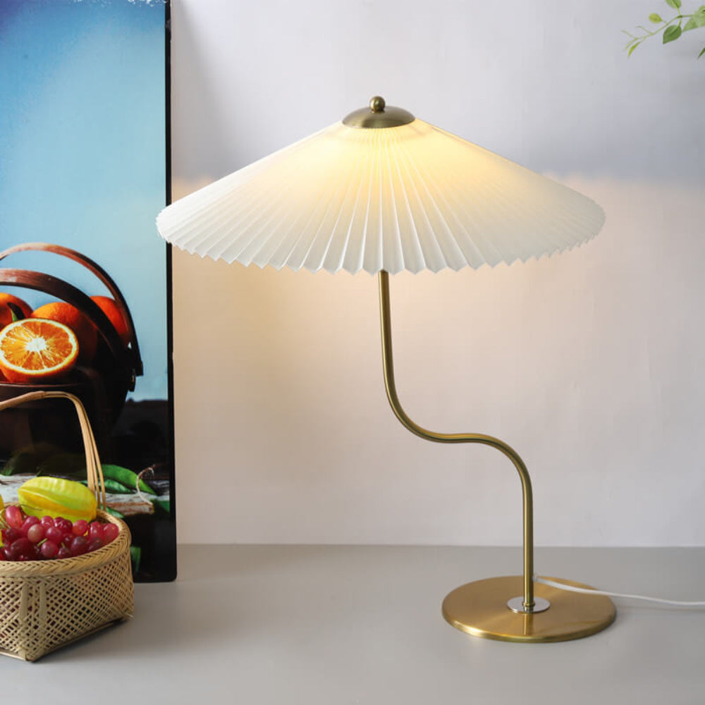Solveta - Retro Pleated shade table lamp White NALANI
