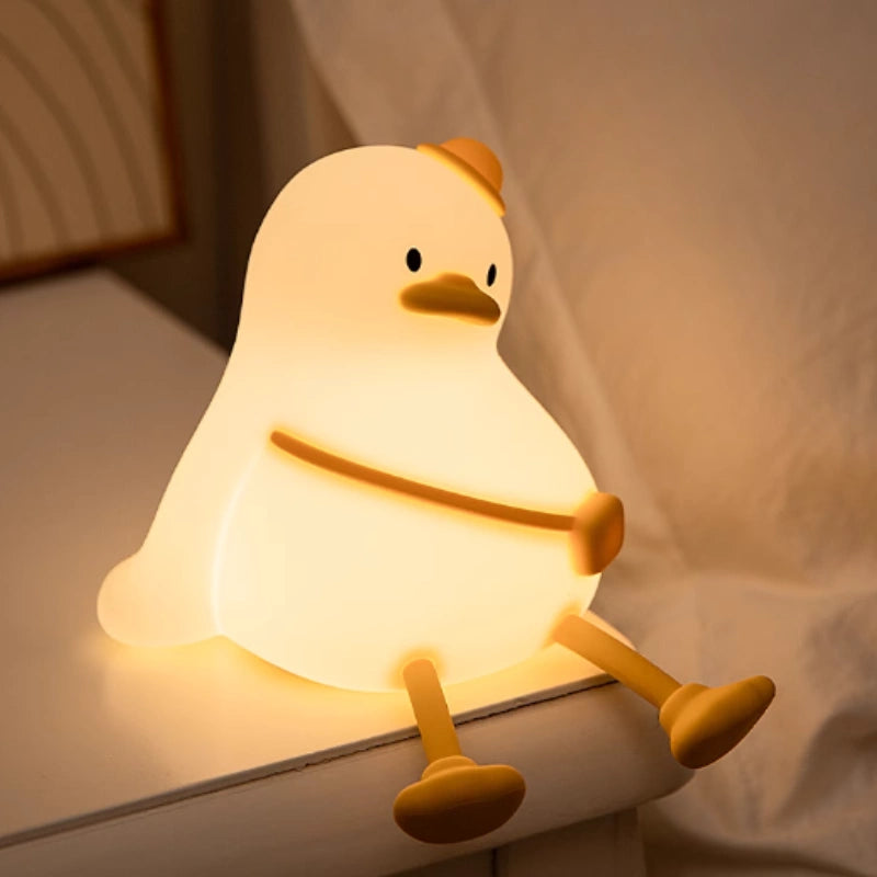 Squeeze Night Light for Kids with Adjustable Brightness and Glow School Duck NaLani