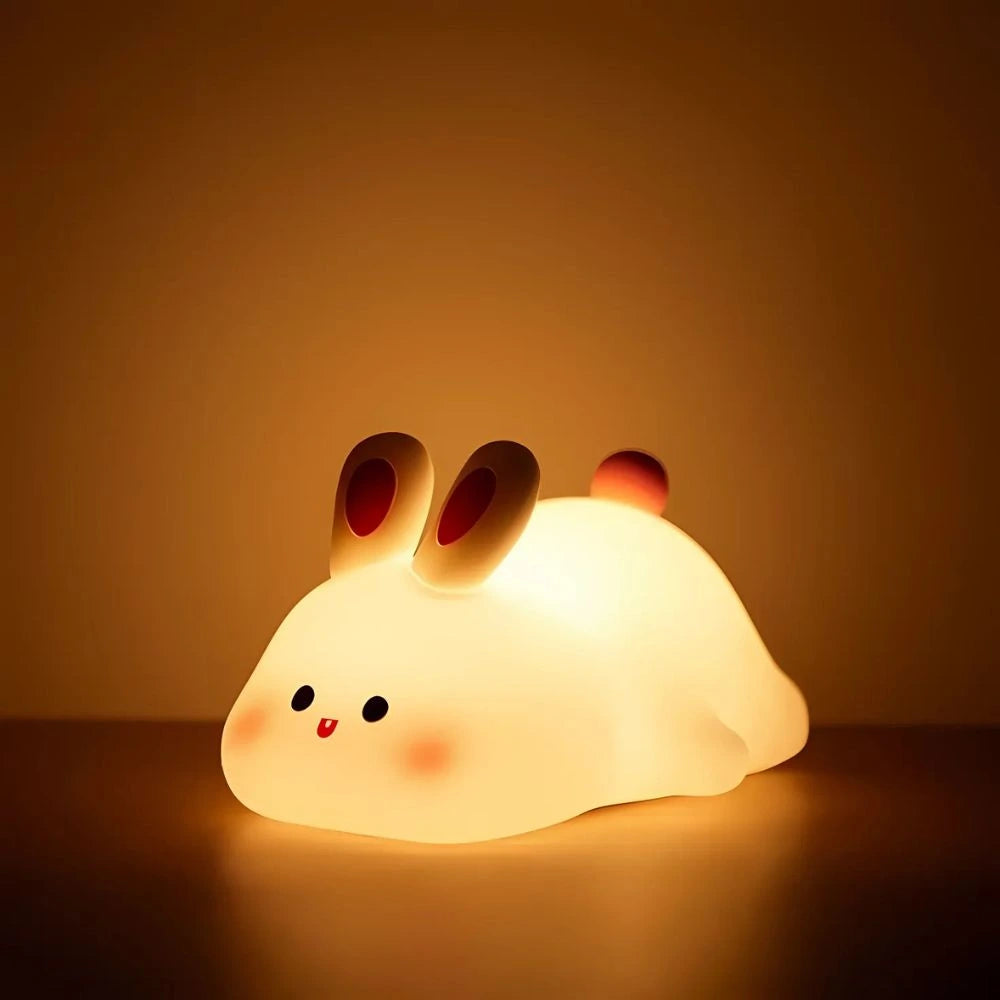 Squeeze Night Light for Kids with Adjustable Brightness and Glow Happy Bunny NaLani